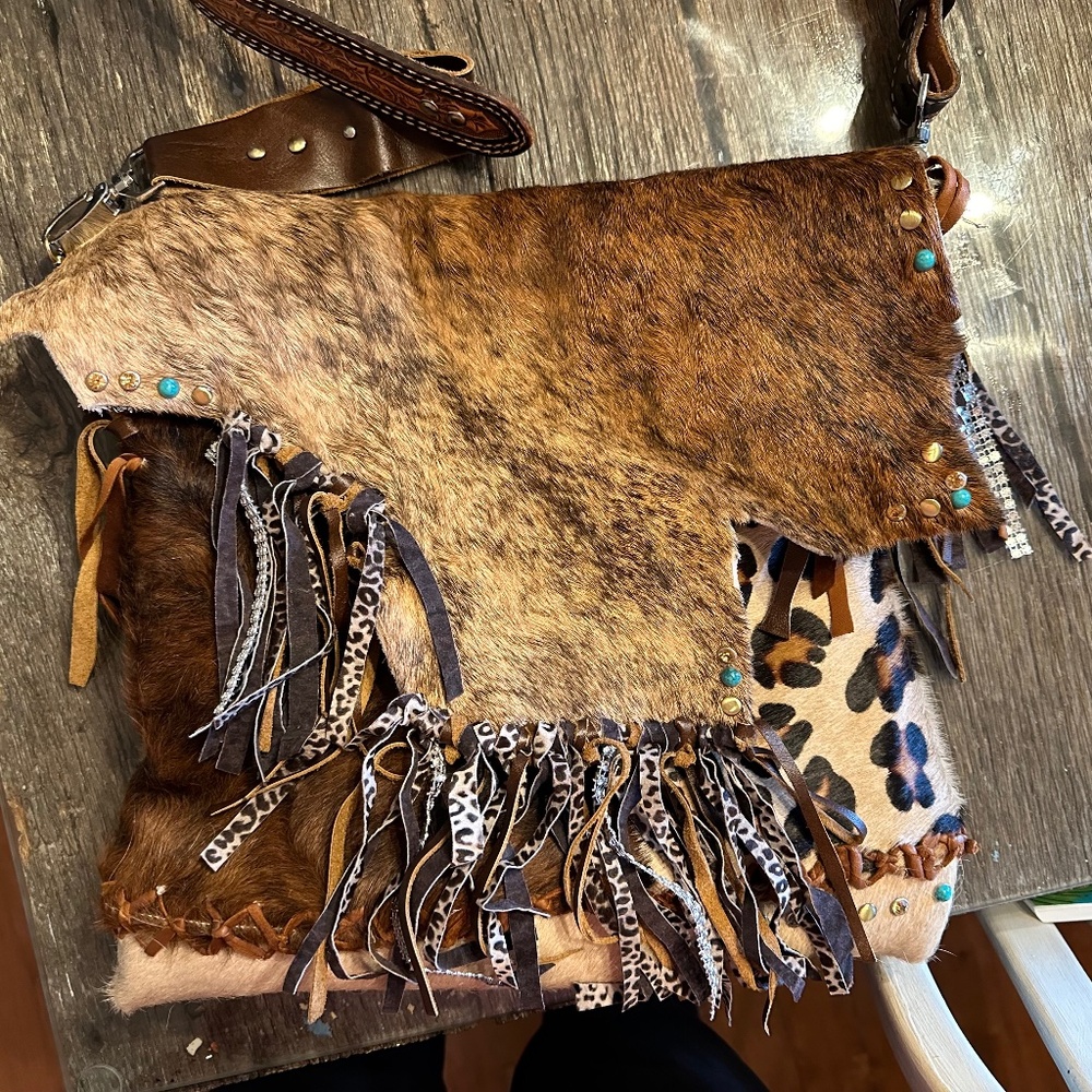 100% handmade leather hide handbag/backpack